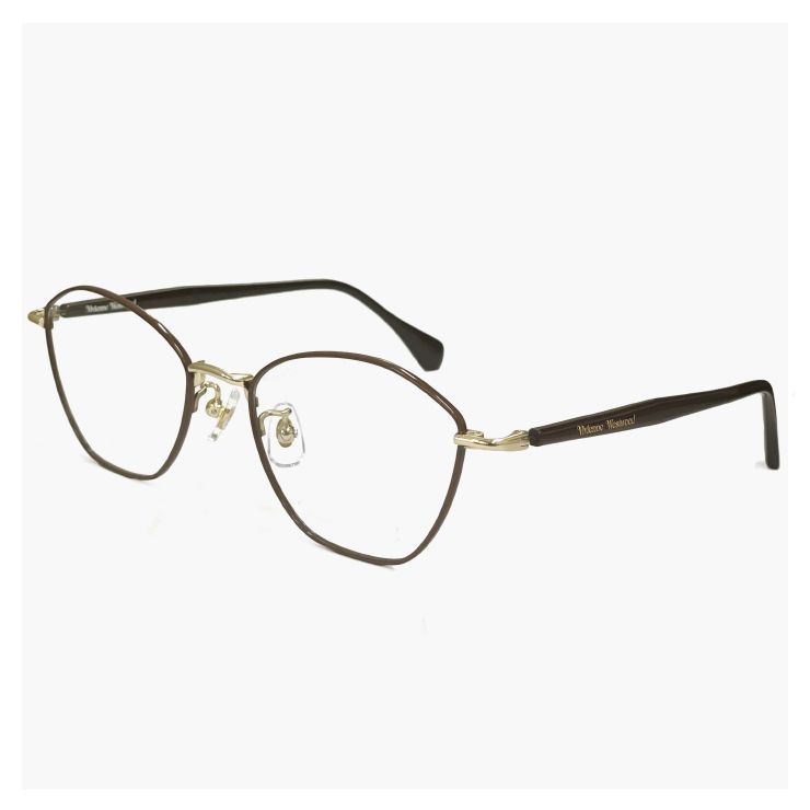 【新品】 ヴィヴィアン ウエストウッド 40-0023 c02 51mm Vivienne Westwood メガネ レディース 眼鏡 女性 40-0023-2 多角形 型 ブラウン ライトゴールド カラー メタル フレーム ダミーレンズ発送 新品】 ヴィヴィアン ウエストウッド 40-0023 c02 51mm Vivienne