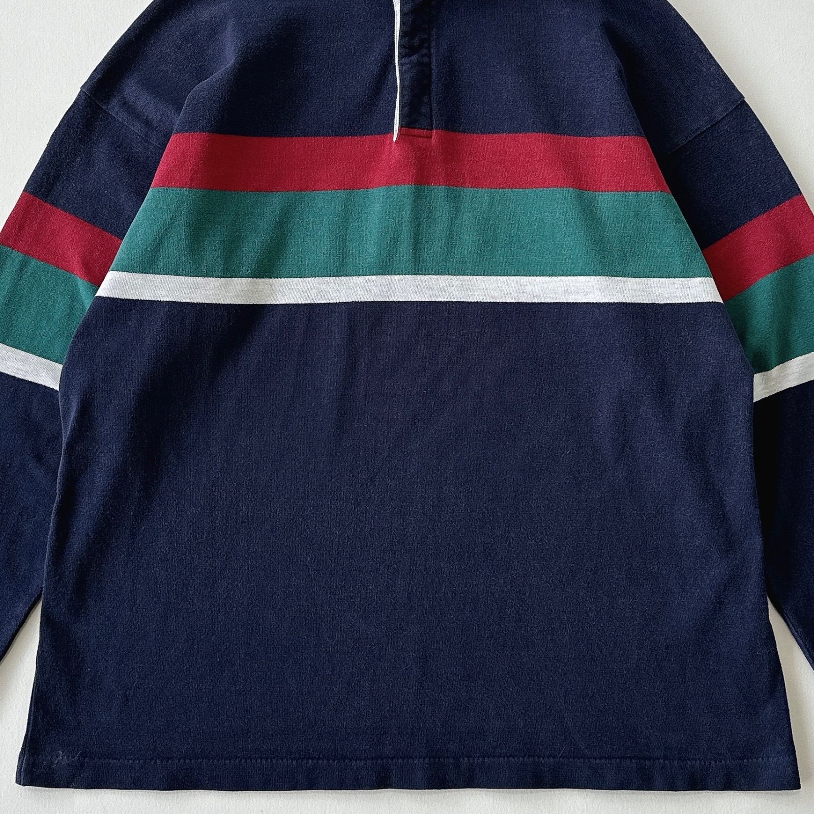 90s USA製 エルエルビーン ラガーシャツ LL BEAN rugby shirt navy