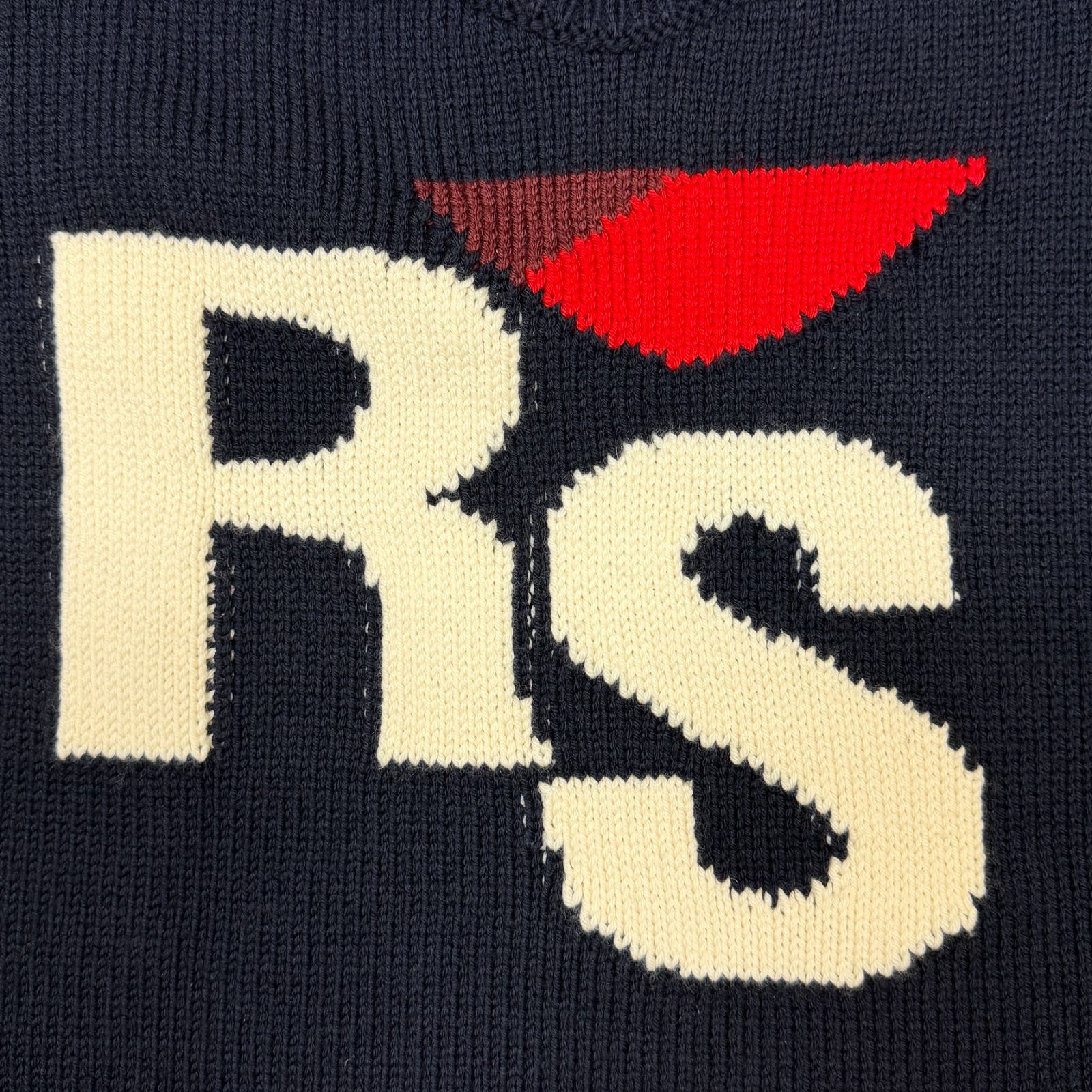 Raf Simons RSロゴ入りセーター Sサイズ ネイビー