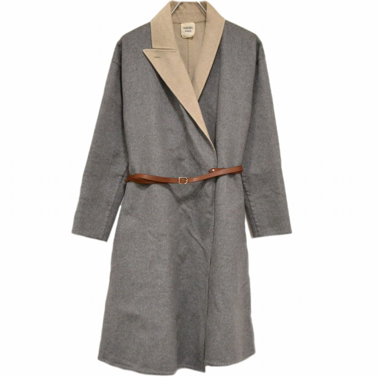 エルメス ロング コート ガウン　アウター　38カシミヤ100 レディース エルメス ロング コート ガウン アウター 38 カシミア 100% レディース