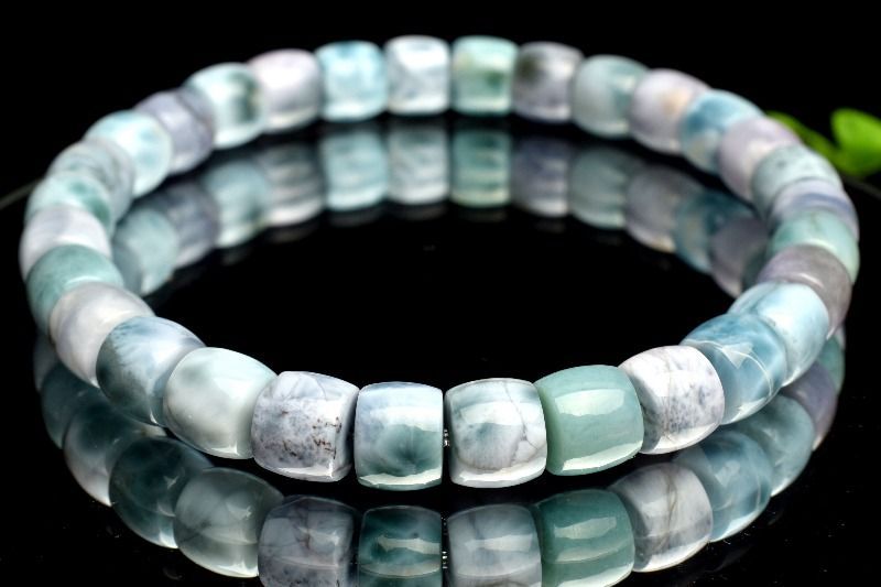 【１点物】希少人気アイテム パープルラリマー　5-6x7mm　チューブ ブレスレット パワーストーン 天然石 _MA4876