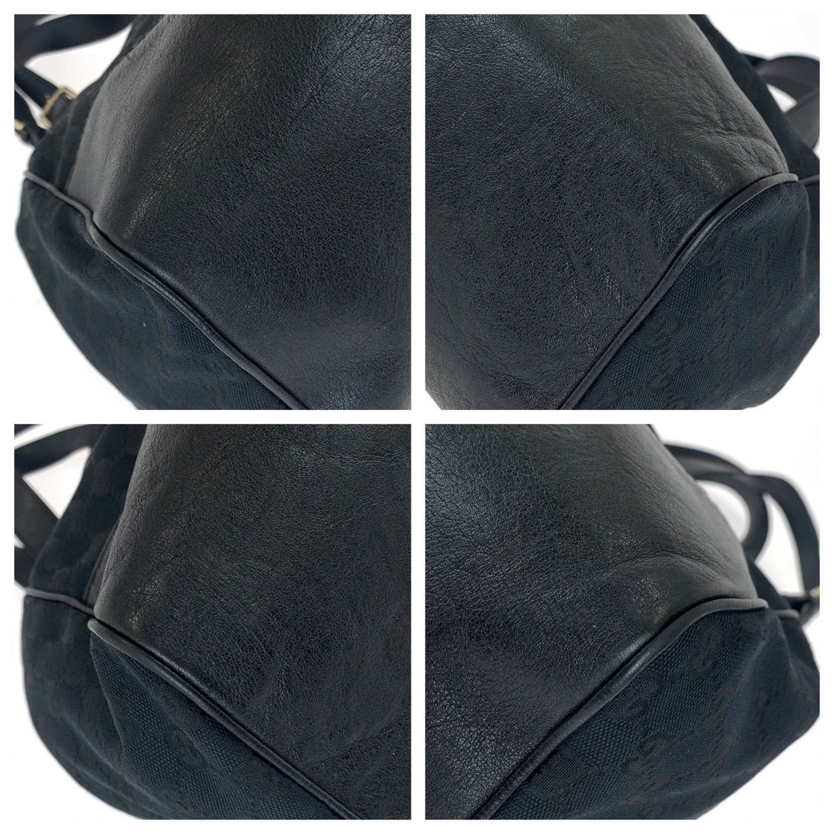 GUCCI グッチ アビー金具 GGキャンバス トートバッグ ブラック GUCCI - GUCCI グッチ GGキャンバス トートバッグ ショルダー