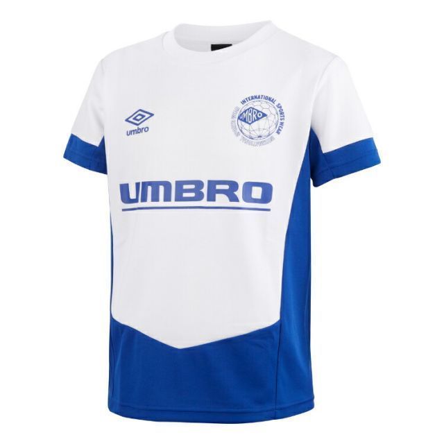 umbro アンブロ 半袖プラクティスシャツ ホワイト 130 UUJVJA52 WHT | スポーツ スポーツ用品 運動 服 衣類 ウエア トップス シャツ 半袖 速乾性 UVカット 吸汗 ポリエステル ロゴ 機能性 サッカー フ