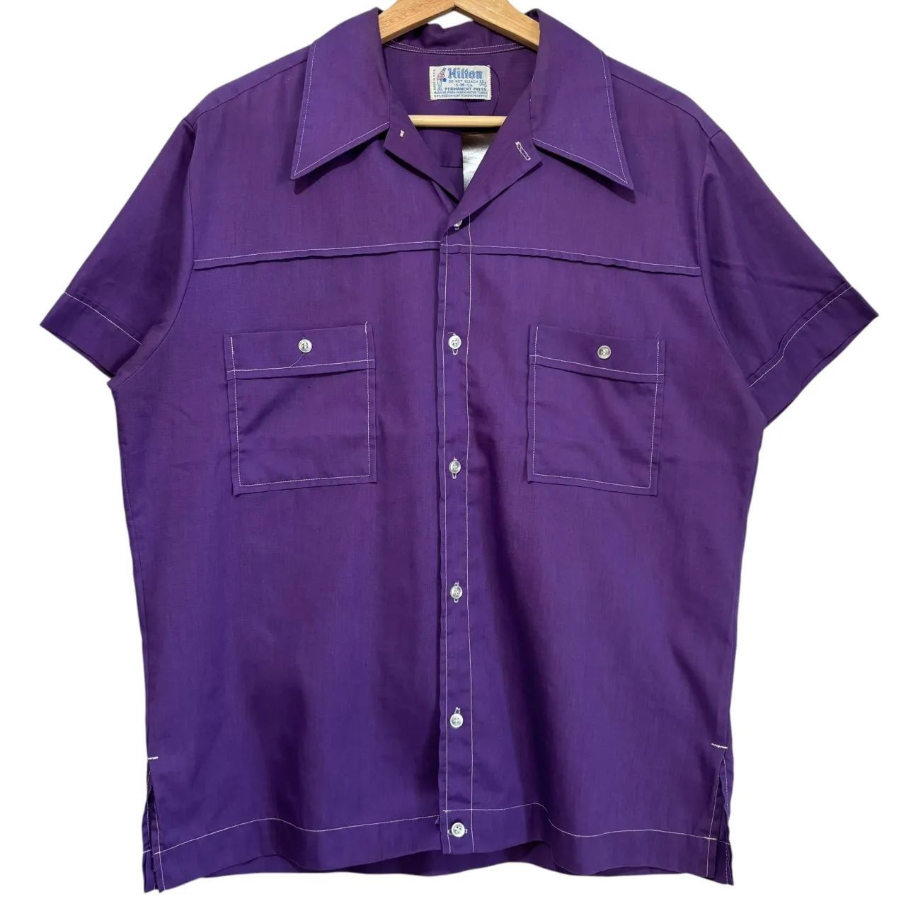 USA製 70s~80s HILTON Bowling S/S Shirt ヒルトン ボーリング
