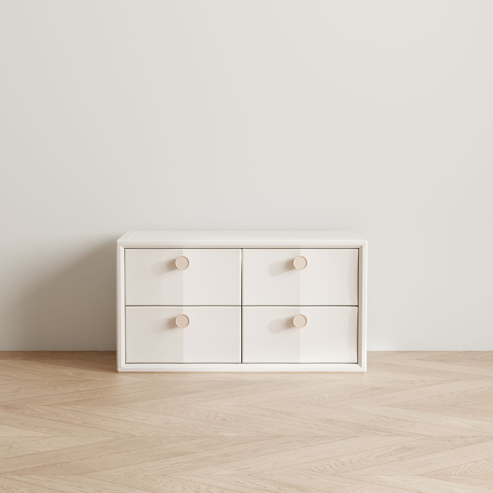 積み重ね収納 収納棚 扉付き おもちゃ箱 幅74cm 前開き キャビネット