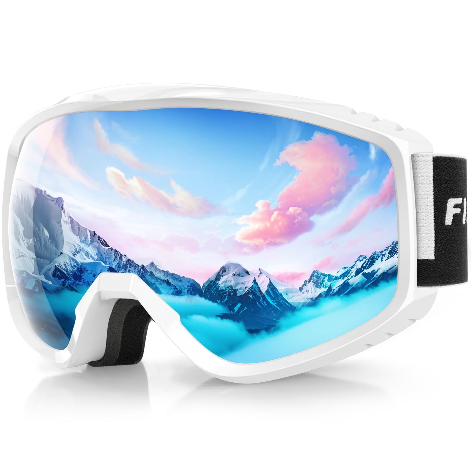 スキーゴーグル デュアル レンズ メガネ対応 スノーゴーグル ベルト調 | [OutdoorMaster] スキーゴーグル 両層レンズ ダブルレンズ