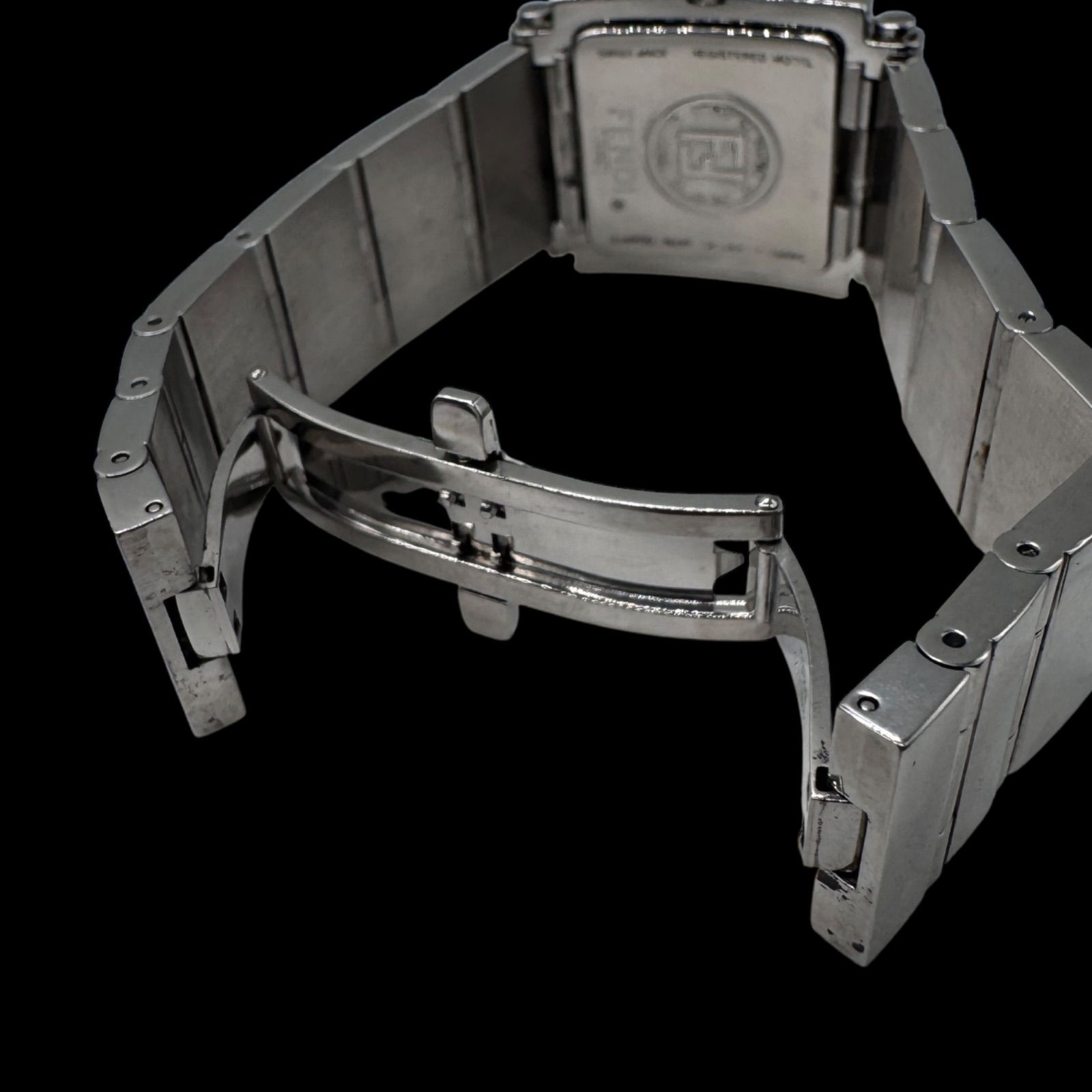 稼動 FENDI フェンディ メンズ腕時計 6000G スクエア デイト 黒