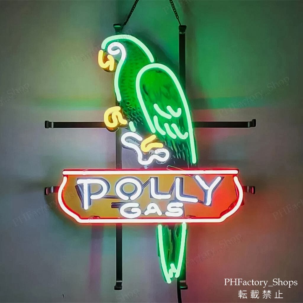 Parrot Polly Gas ネオンサイン 室内装飾 プレゼント ネオン管 装飾 壁掛け 48x38cm A241