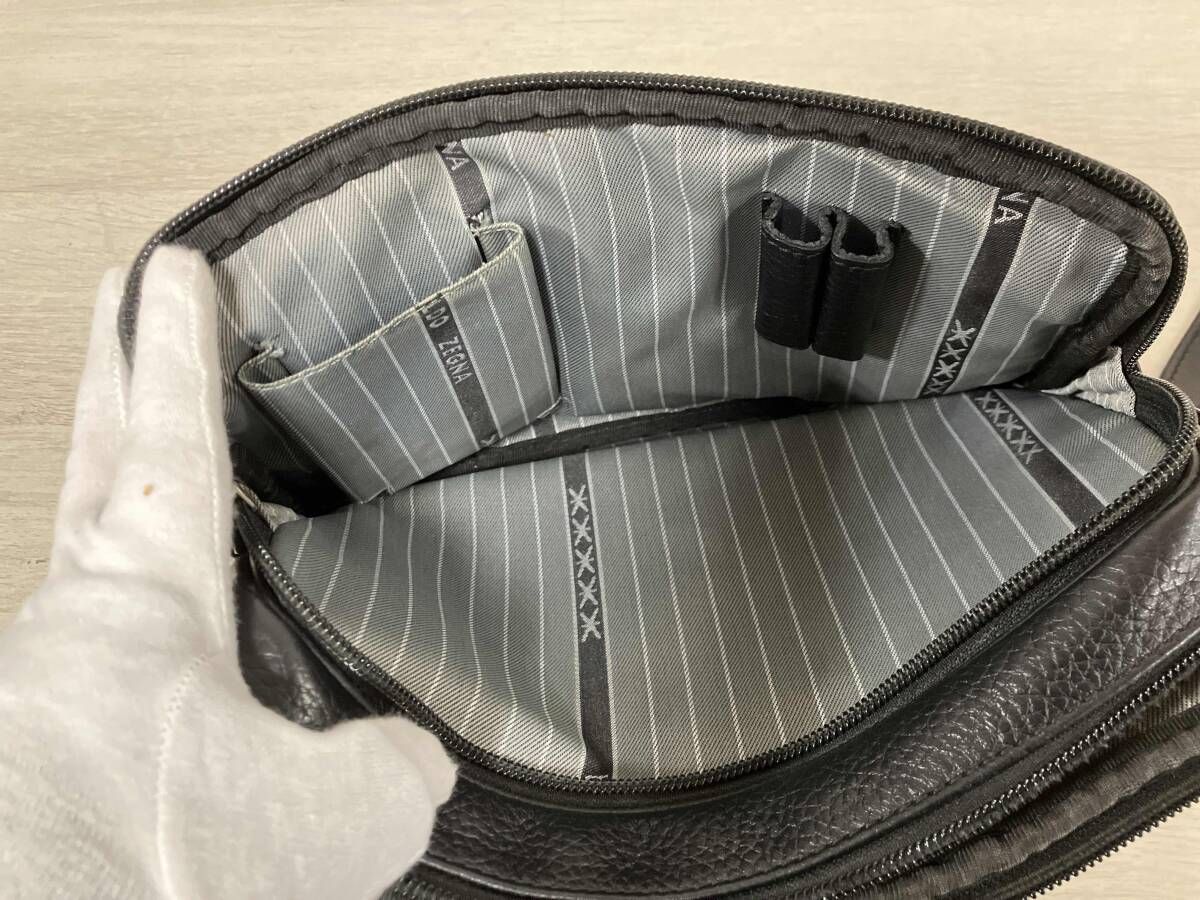 Ermenegildo Zegna/エルメネジルド ゼニア/シボ革/セカンドバッグ