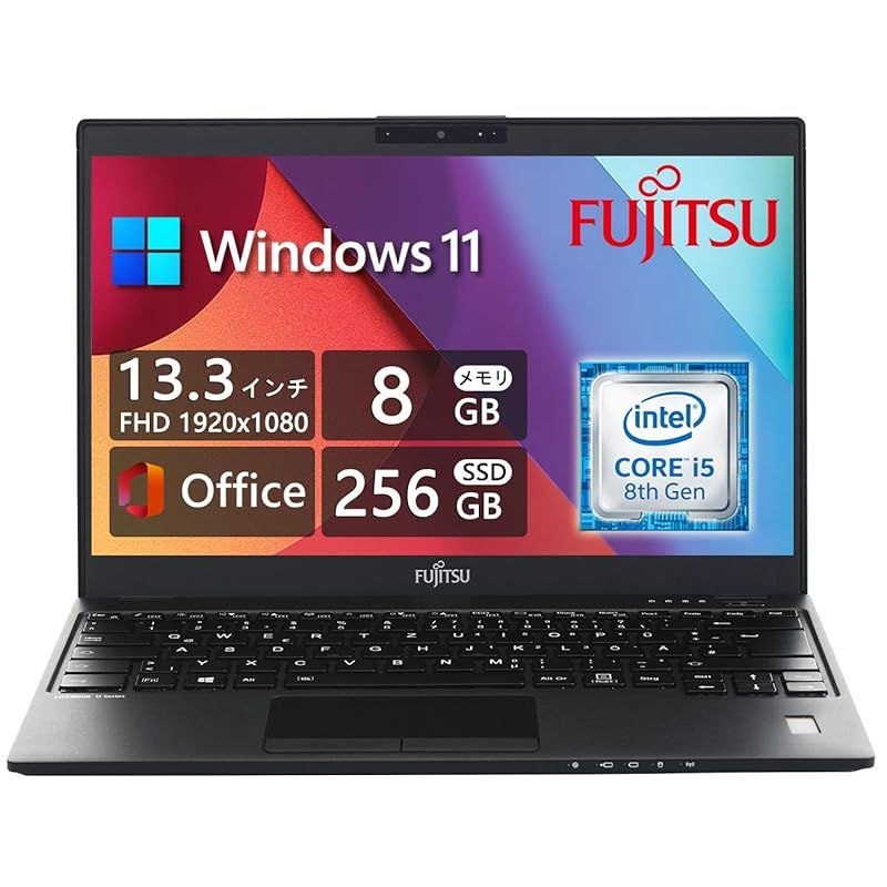 整備済み品 富士通 軽 薄FUJITSU LIFEBOOK U939 13.3型FHD 1920x1080 - Win11搭載 - 第8世代Core i5-8365U 1.6GHz - 8GBメモリ - SSD 256GB - Webカメラ - 1