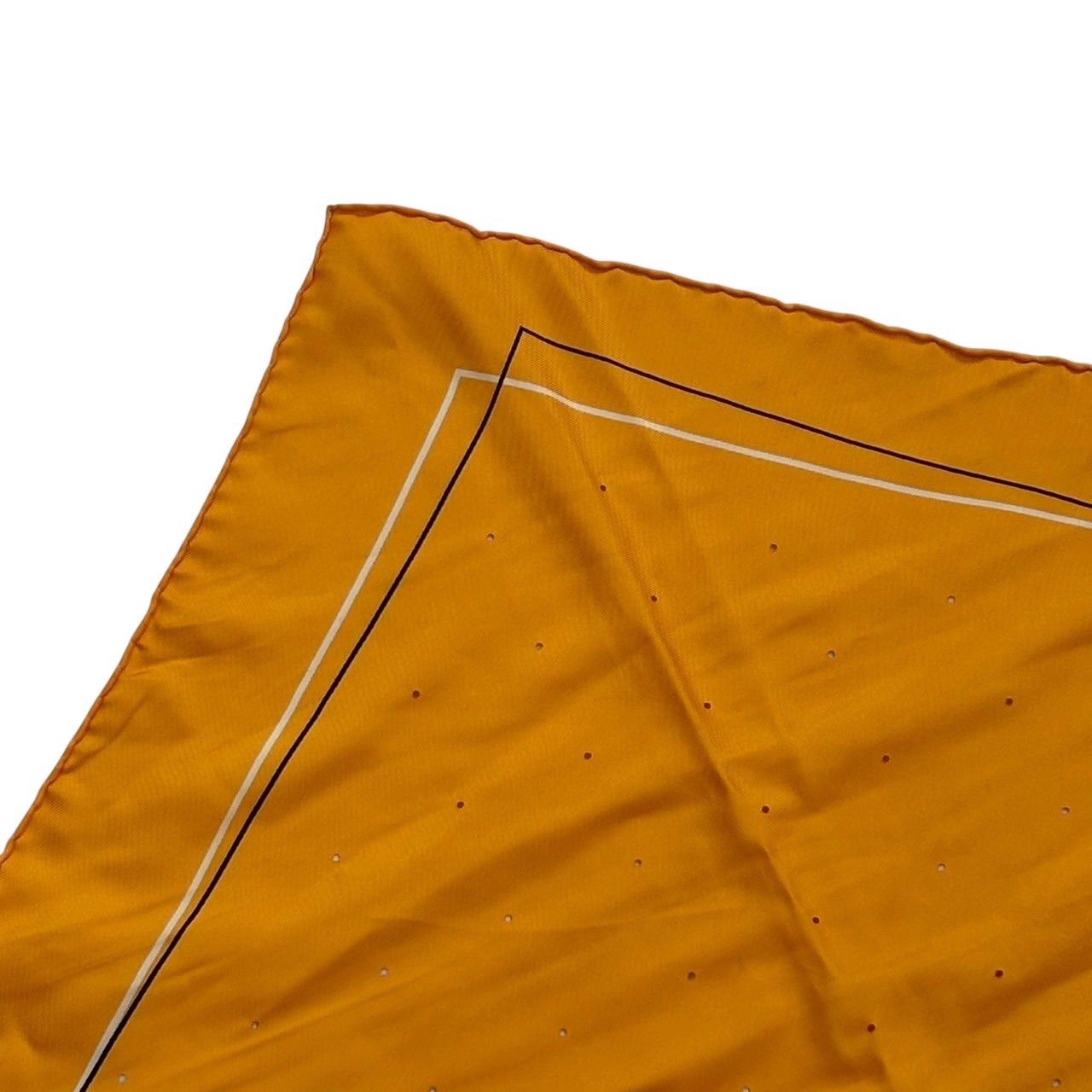 HERMES エルメス スカーフ 黄系 三角 ドット ポワンテュ ポワントゥ