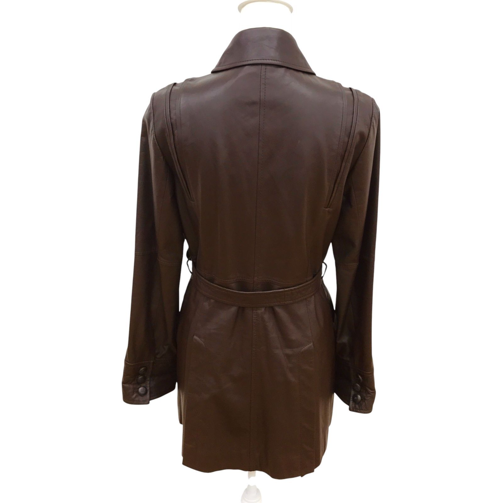 Z1462 TRUSSARDI トラサルディ レディース レザーコート ダーク