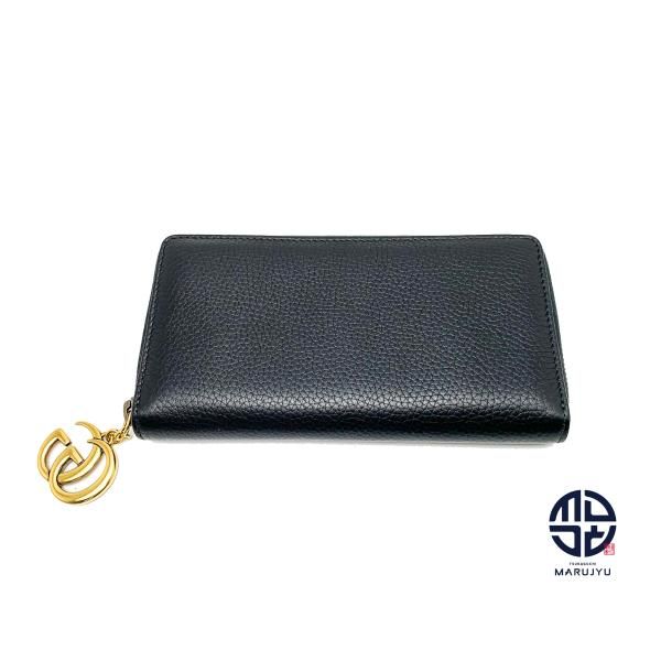 GUCCI グッチ GGマーモント 黒 ブラック カーフ ラウンドファスナー長