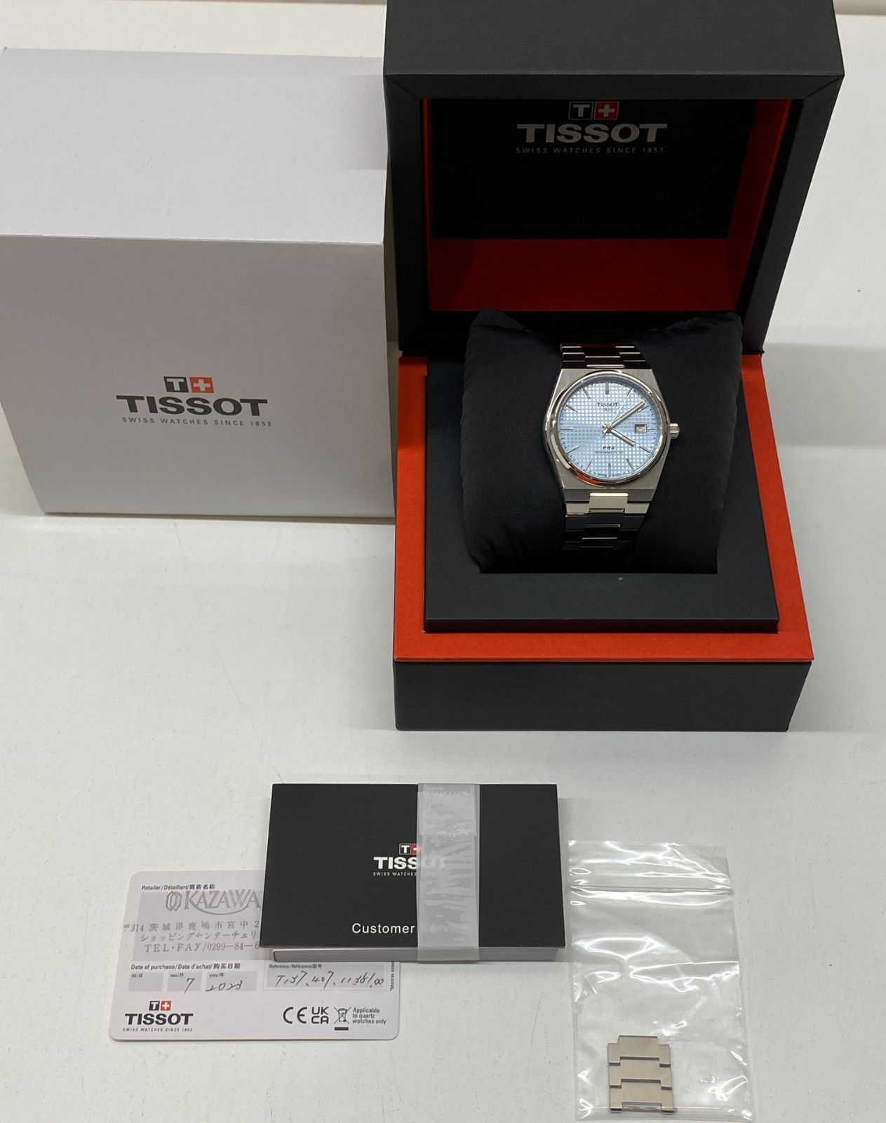 管理番号-SK TISSOT ティソ PRXパワーマティック80 40mm T137.407.11.351.00 SS アイスブルー 自動巻 ステンレススチール メンズ 腕時計 自動巻き