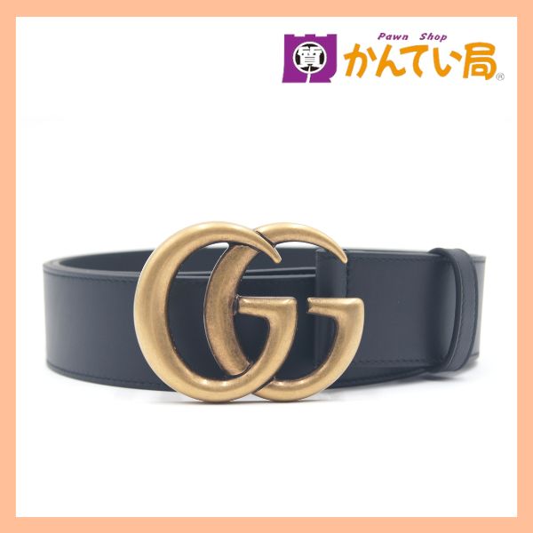 GUCCI グッチ GGモーマントレザーワイドベルト 400593 ダブルGバックル
