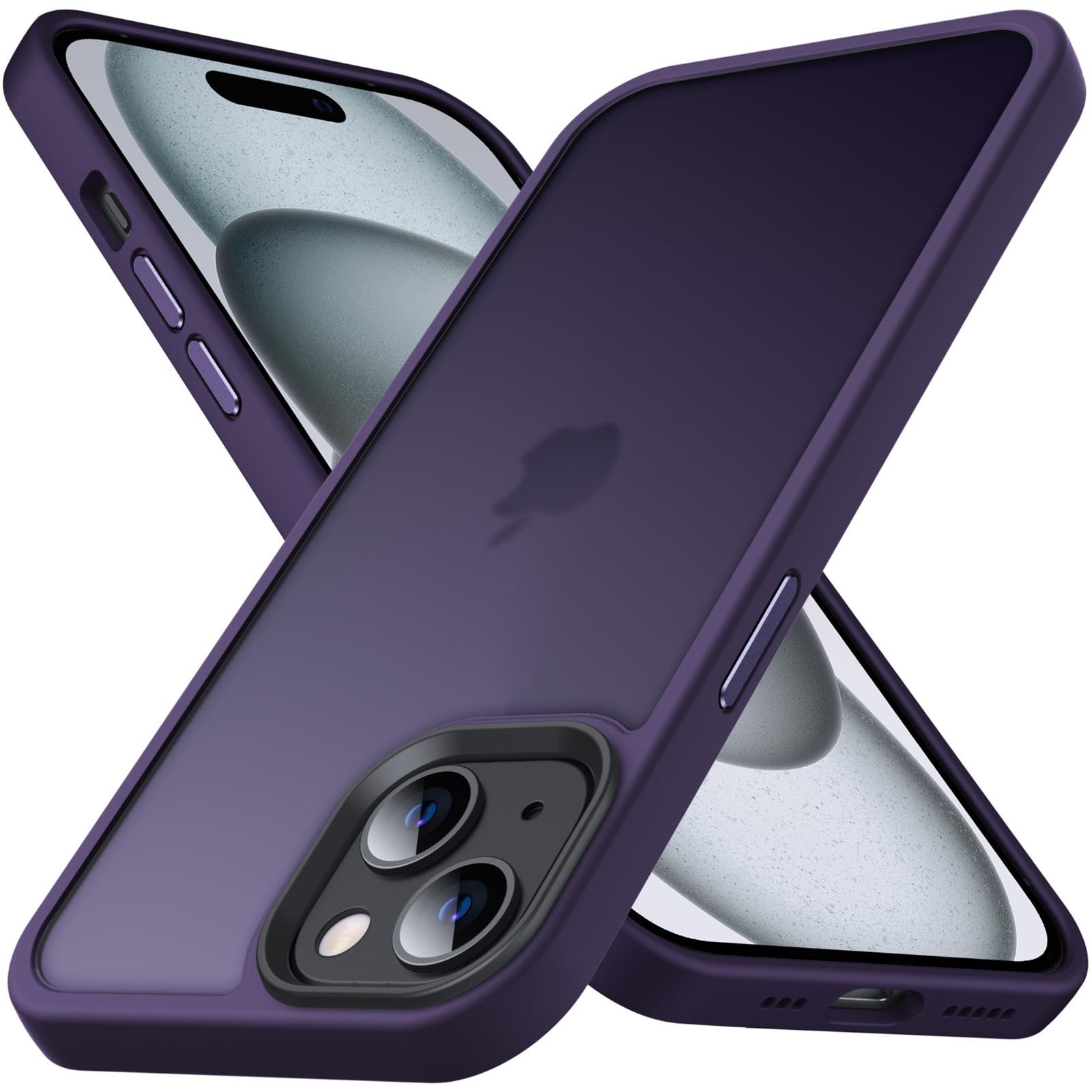 【特価商品】Anqrp iPhone 15 用 ケース 半透明 マット 耐衝撃 滑り止め 米軍MIL規格 指紋防止 スマホケース アイフォン 15 ストラップホール付き ワイヤレス充電対応 アイホン15 カバー 6.1インチ 