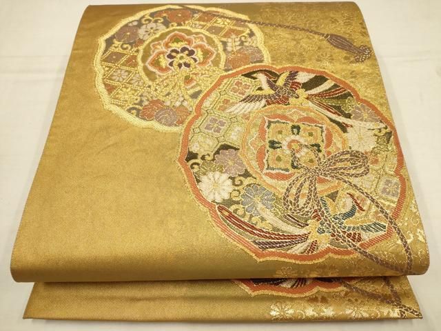 袋帯 横断 花柄 金彩 素敵なデザイン 六通 正絹 AO-4991 袋帯 横断 花柄 金彩 素敵なデザイン 六通 正絹 AO-4991 - メルカリ