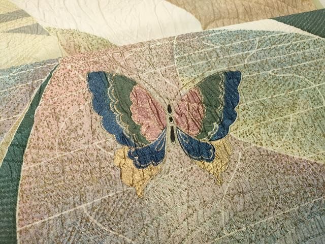 平和屋着物○博多織 鵬翔 全通柄袋帯 ふくれ織 舞蝶文 金銀糸 正絹  