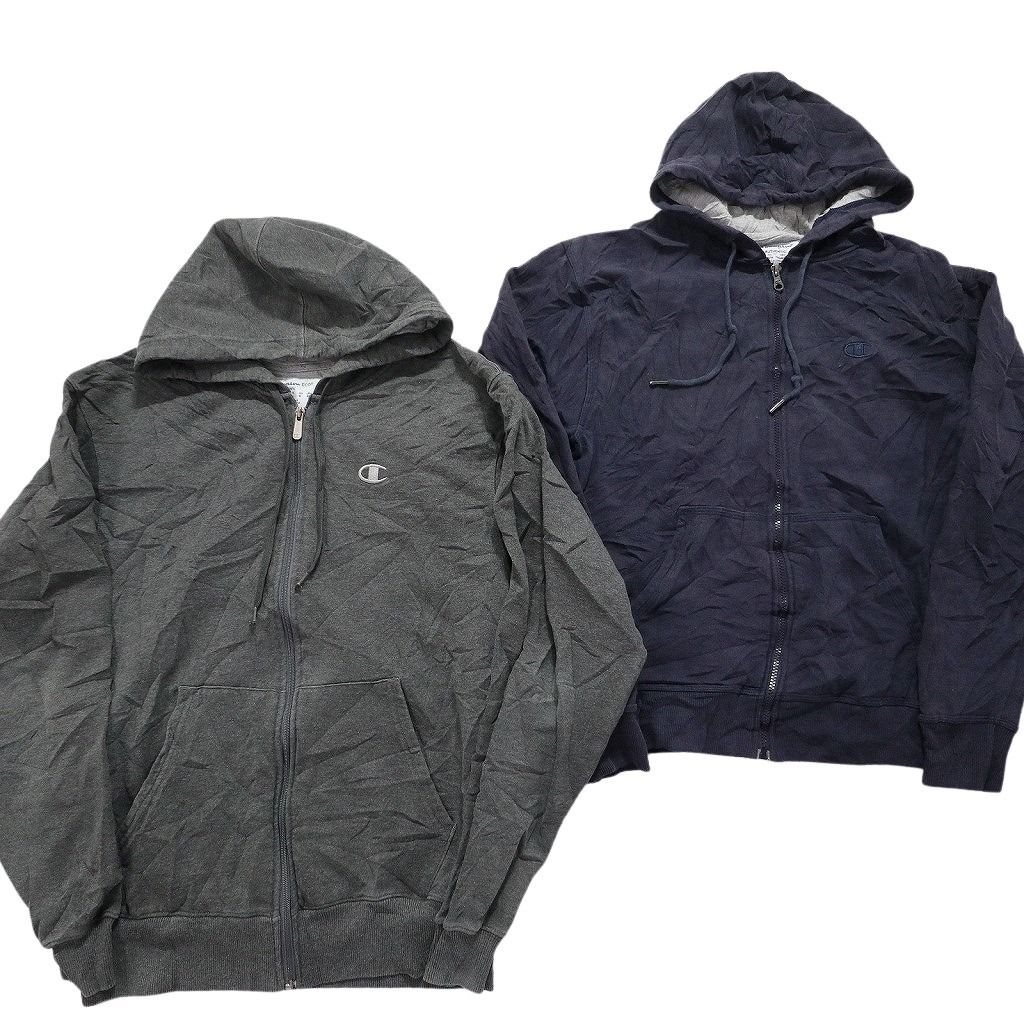 古着卸 まとめ売り チャンピオン Champion スウェット 8枚セット メンズ M フーディー フルジップ カレッジ風 古着 NC0954