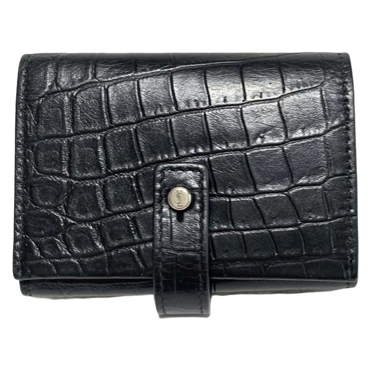 SAINT LAURENT PARIS サンローランパリ キーケース - 507608 黒 6連フック|型押し加工 レザー