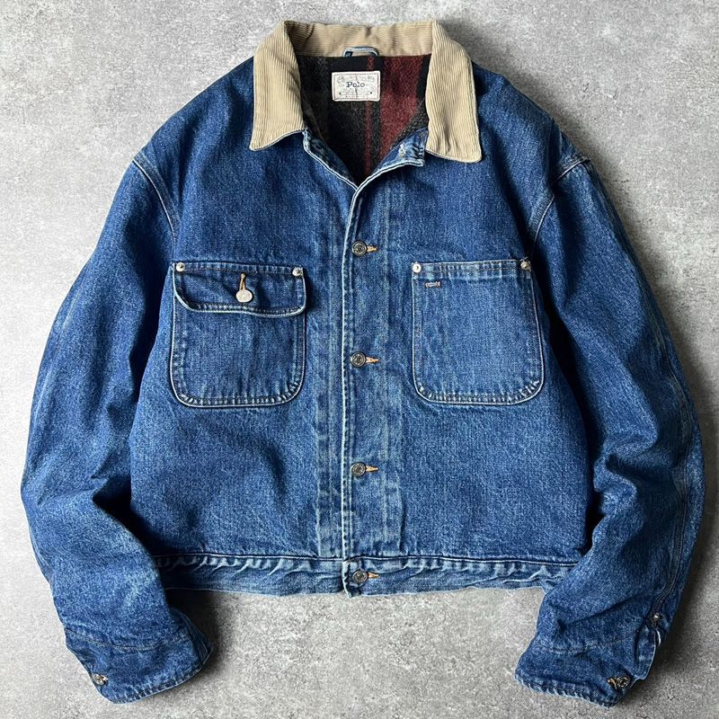 90s USA製 白タグ POLO RALPH LAUREN ブランケット ライナー付き 
