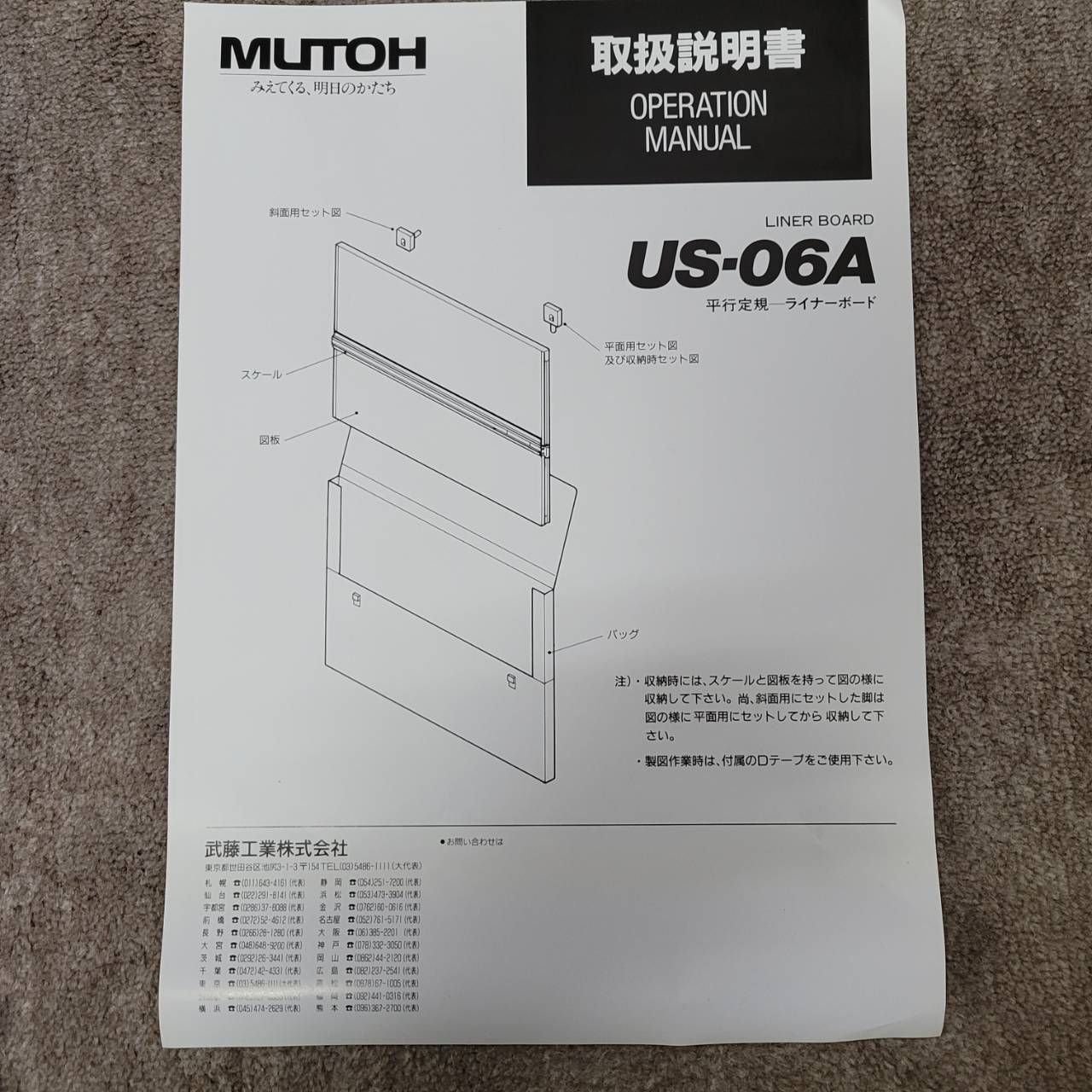 MUTOH US-06A 平行定規 ライナーボード 製図板 ムトウ 武藤 製図 板 - メルカリ