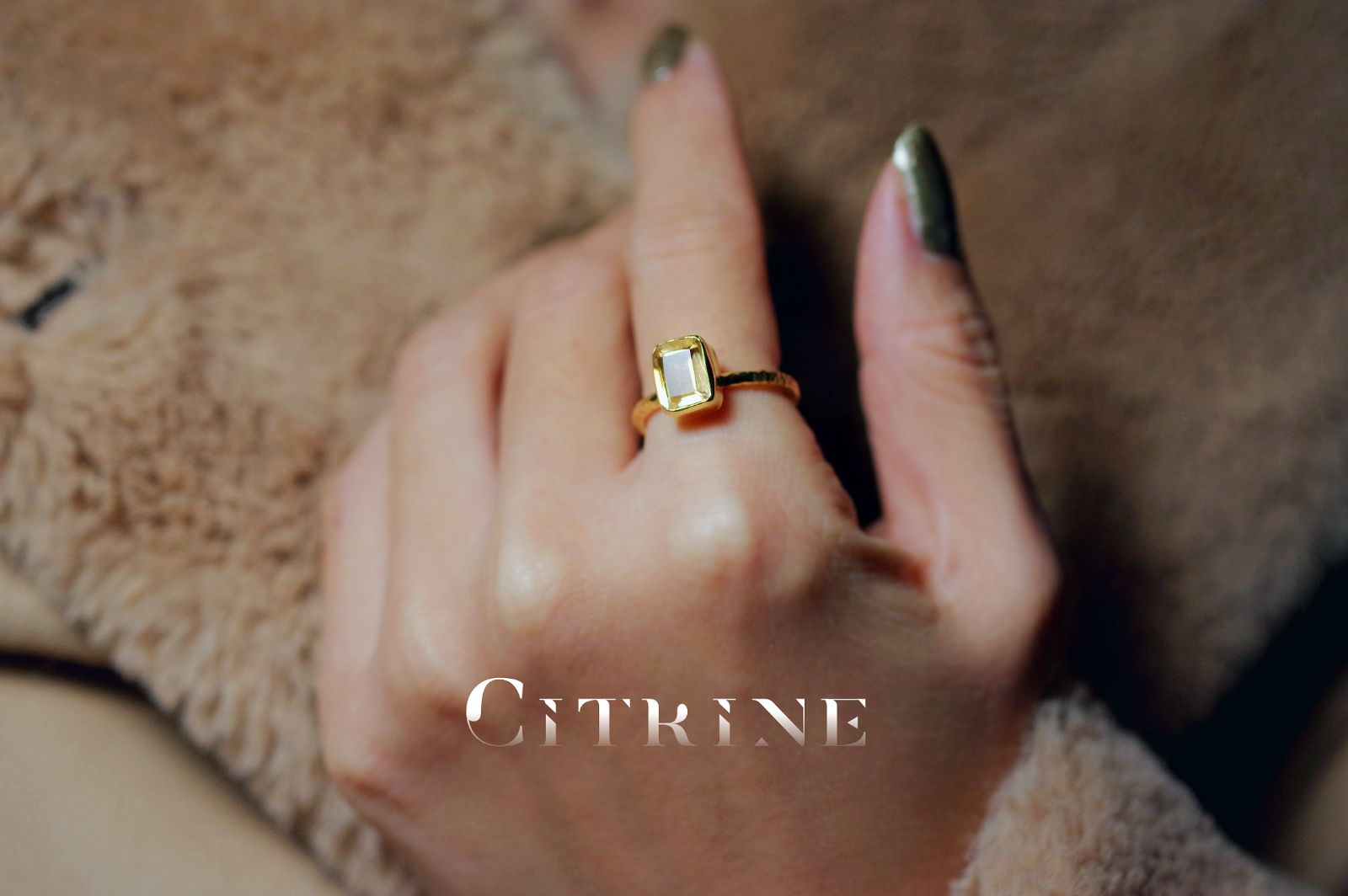 New Arrival☆新作☆『Citrine』☆天然石リングsv925+k18 - Beobijou