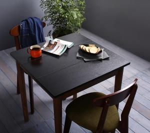 ダイニングセット（テーブルu0026チェア） カフェ ヴィンテージ ダイニング 2人 3点セット(テーブル+チェア2脚) ブラック×ブラウン W68