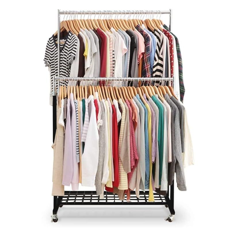 【期間限特別価格】 アイリスプラザ ハンガーラック パイプハンガー ダブル 幅94.5 耐荷重150kg ブラック CW4100-41 丈夫 高耐荷重 1