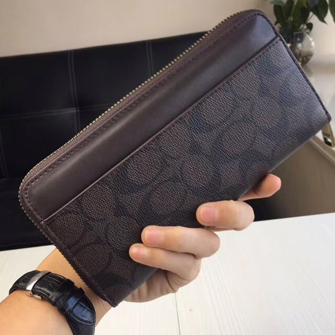 新品 COACH コーチ 長財布 メンズ ウォレット 大容量 - メルカリ