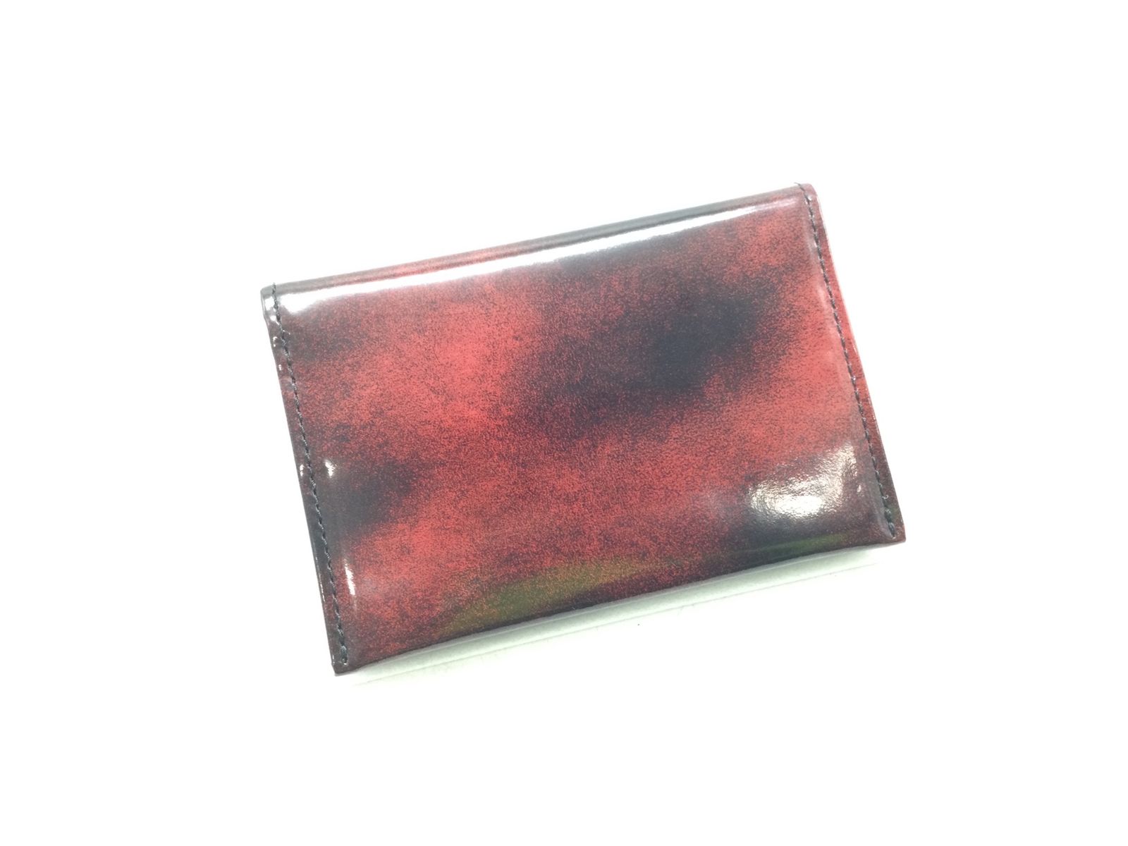 領収書発行可】〇knicks/ニックス アドバンガラス革名刺入れ(レッド