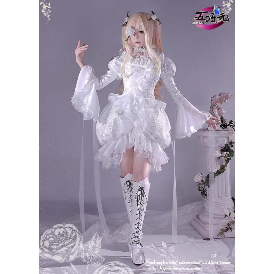 ♥ 精巧 ICOS ローゼンメイデン 雪華綺晶 コスプレ 衣装 ウィッグ 靴 追加 BJ0908ML ハロウィン