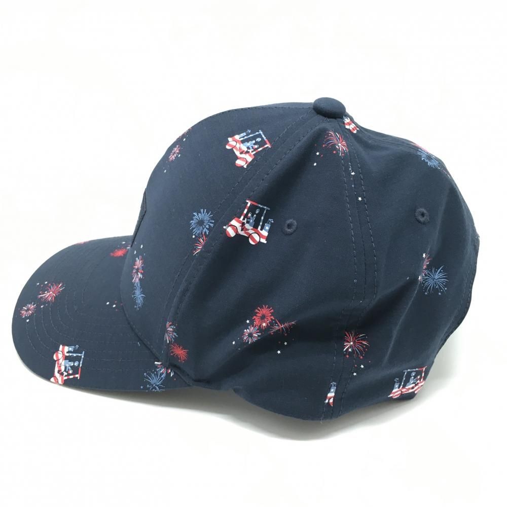 新品】トラヴィスマシュー キャップ ネイビー×レッド 花火柄