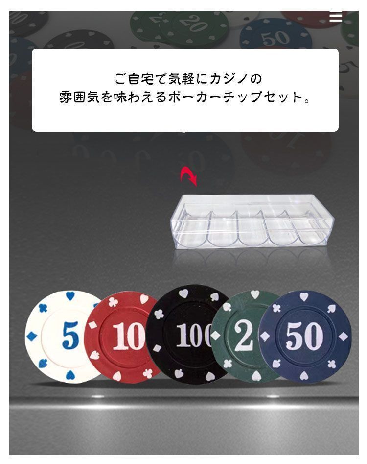 新品 チップセット ゲーム用 テーブルゲーム 5色 数字付き
