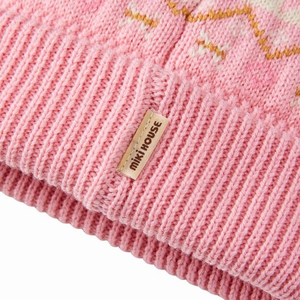 雪柄ニットフード