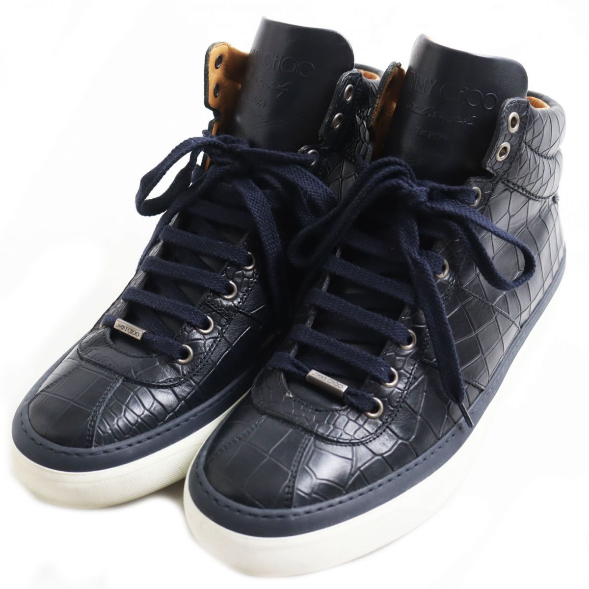 ドンドン見直し】美品○JIMMY CHOO ジミーチュウ クロコダイル型押し 