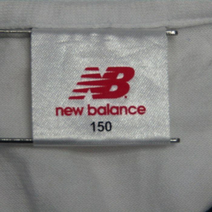 ニューバランス 長袖Ｔシャツ トップス ロゴT ラグランT スポーツウエア キッズ 男の子用 150サイズ ホワイト NEW BALANCE 【中古】