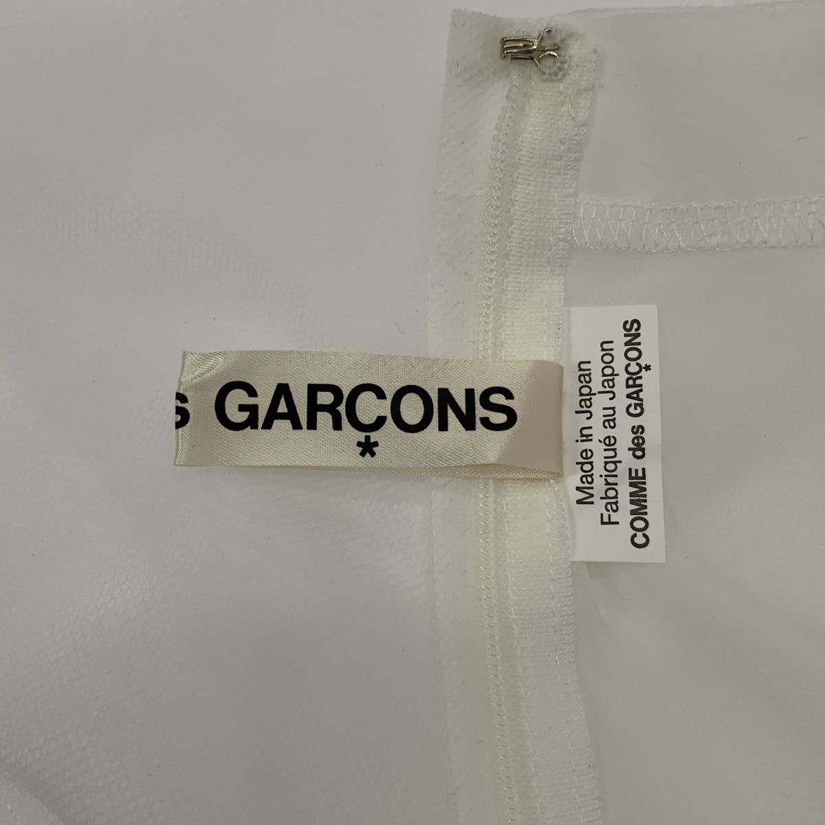【美品】  COMME des GARCONS / コムデギャルソン | 2022SS | ポリエステル チュール レイヤード バックジップ ブラウス | S | ホワイト | レディース 美品】 COMME des GARCONS / コムデギャルソン | 2022SS