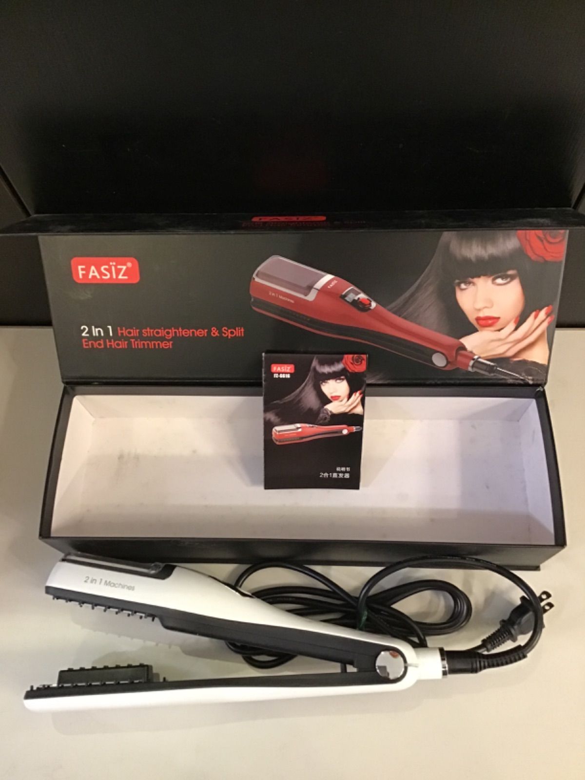 ☆全国発送対応☆【枝毛カットできるアイロン！】ヘアアイロン FASIZ