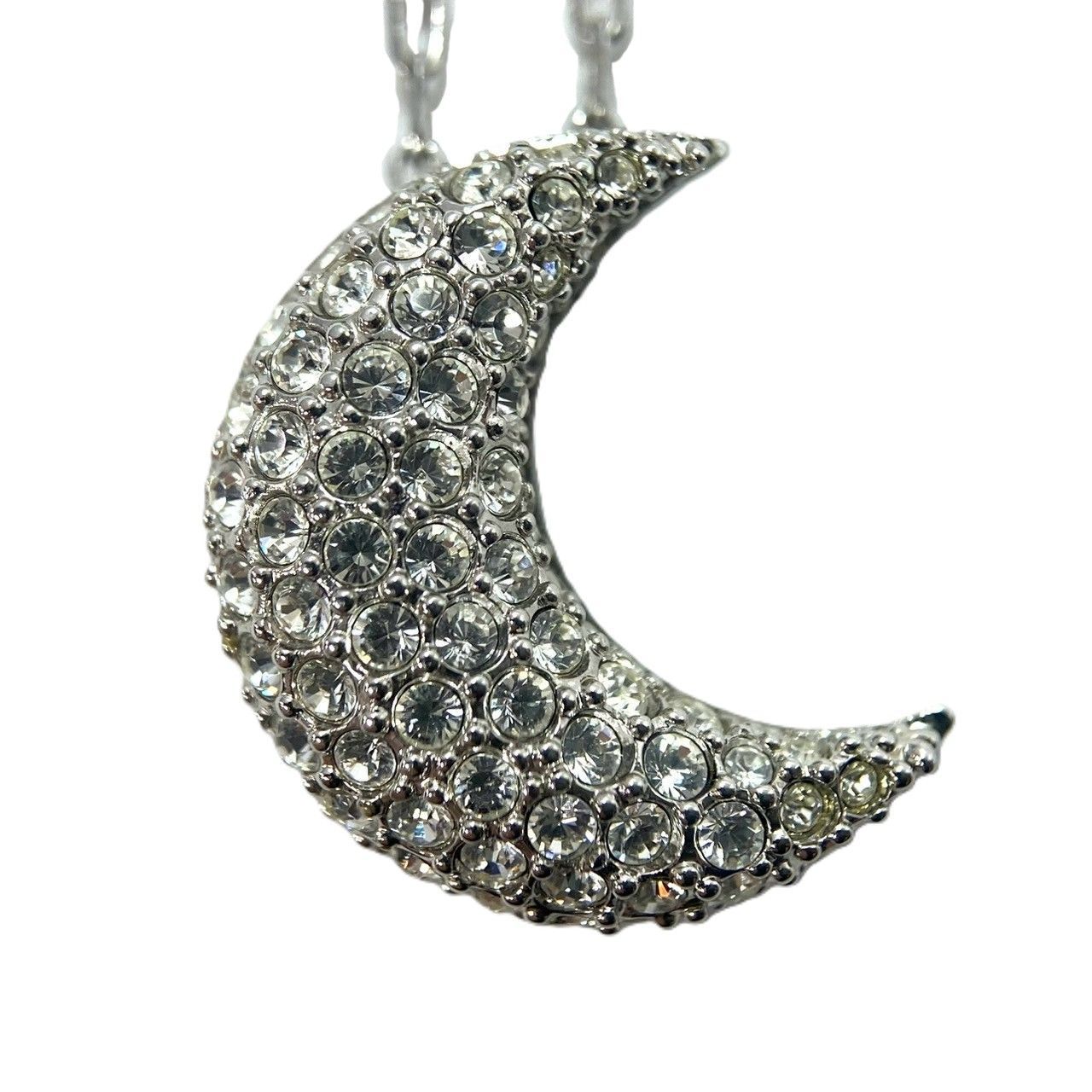 SWAROVSKI】Luna 三日月 パヴェ ネックレス シルバーカラー クリスタル