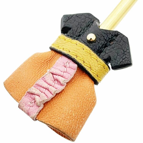  ミュウミュウ キーホルダー キーモチーフ チャーム レザー 革 マルチ ブラック 黒 オレンジ ゴールド金具 5 AR 149 MIU 女の子モチーフ バッグチャーム キーフック キー 鍵 ブランド小物 き その他 折り財布