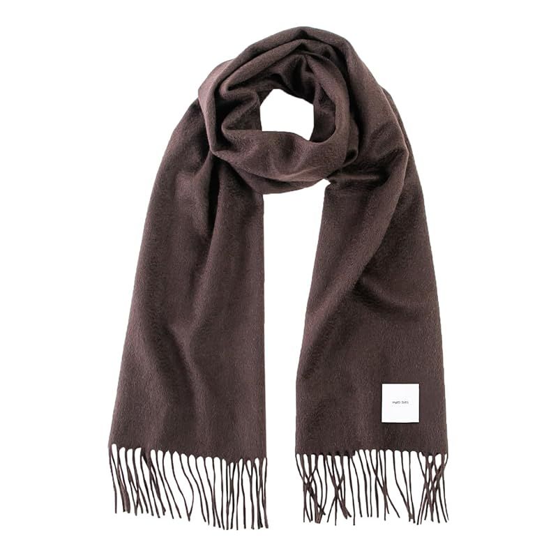 [matti totti] 03.ブラウン カシミヤ マフラー カシミア 100% 大判 厚手 レディース 無地 ストール 女性 ロング ギフト プレゼント A0015B-3