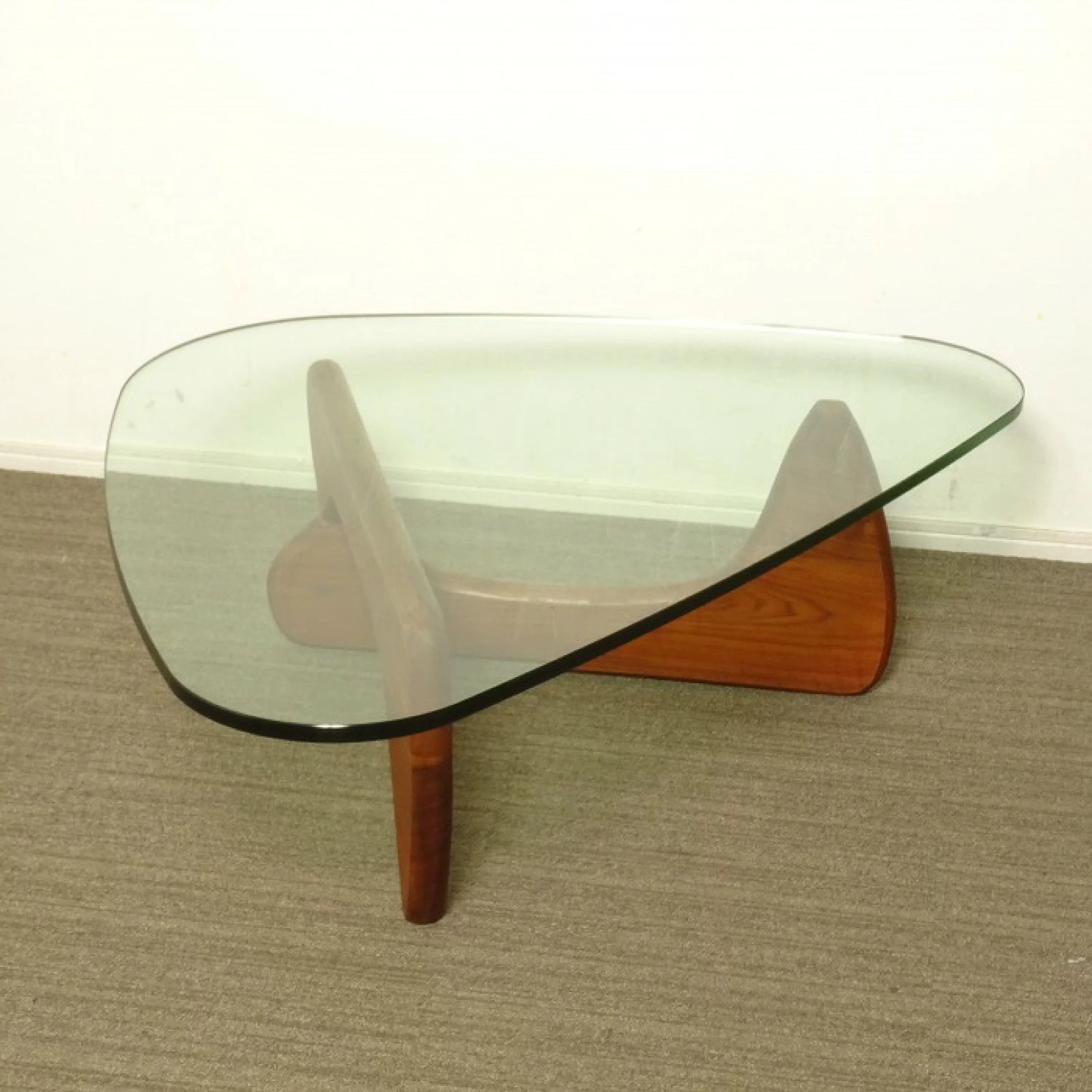 美品 イサム ノグチ コーヒー テーブル ガラス ブラウン