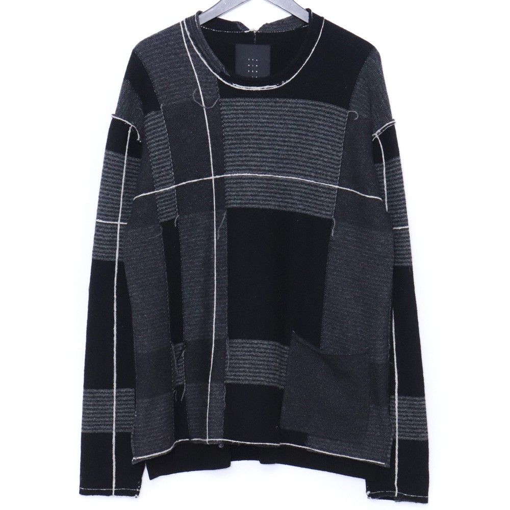 THE VIRIDI-ANNE Checked Pullover Knit サイズ1 ブラック VI-3529-07