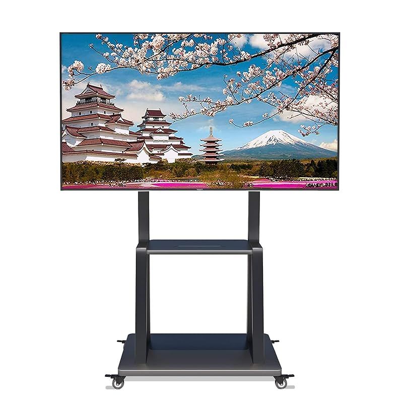 WHESWELL テレビスタンド tvスタンド 32～100インチ対応 キャスター ハイタイプ 液晶TVスタンド 移動式 高さ調節可能 耐荷重80KG 棚板付き 簡単な組み立て 省スペース 業務用スタンド 会議室用 家