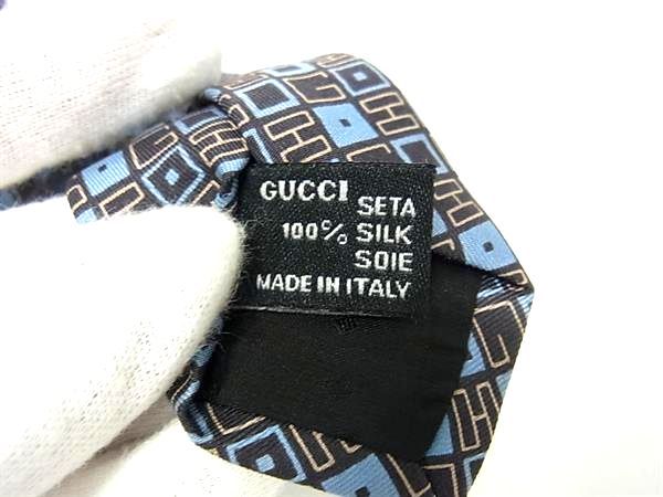 GUCCI グッチ シルク100% 総柄 ネクタイ ビジネス 紳士 メンズ