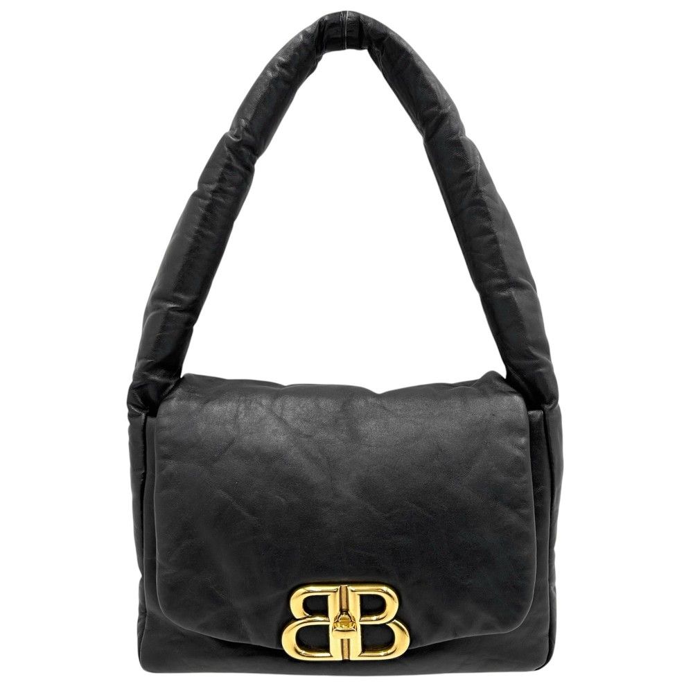 BALENCIAGA 24AW Monaco Flap レザーショルダーバック/斜め掛け Balenciaga Monaco ショルダーバッグ S | ブラック | FARFETCH JP
