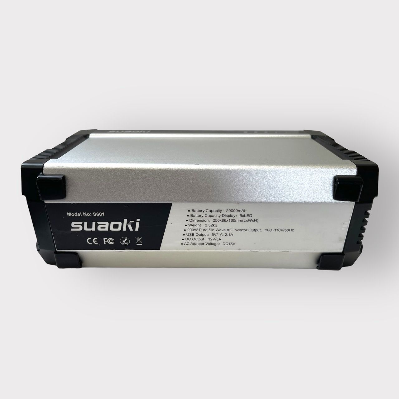 suaoki ポータブル電源 S601 222Wh(3.7V 60000mAh/11.1V 20000mAh 