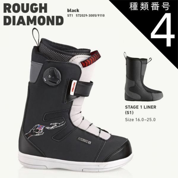 種類4：black/17.5 予約 25-26 ディーラックス ルーグダイヤモンド スノーボード ブーツ DEELUXE ROUGH DIAMOND black キッズ ジュニア スノボ 2026 日本正規品