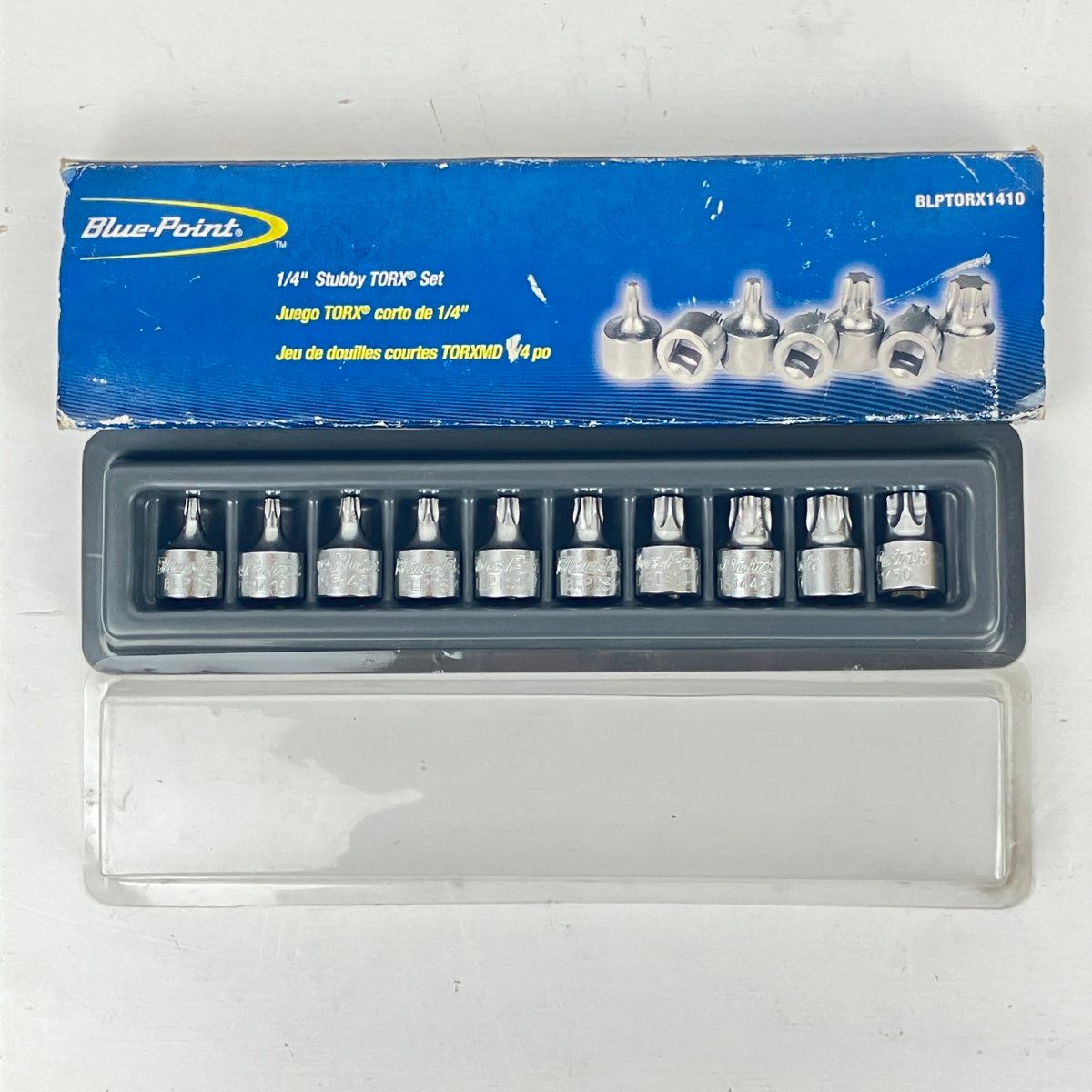 ЗЗBlue Point 1|4インチ スタビトルクスビット 10個セット トレー BLPTORX1410 シルバー